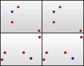 Noturi savu zilo bumbiņu neskartu no pārējām sarkanajām bumbām. Tu kontrolē bumbiņu ar peles kustināšanu. Spēlē cik ilgi vien iespējams. Šī spēle pierāda, ka vienkāršas fizikas lietas kļūst sarežģītas pie lielākiem cipariem.