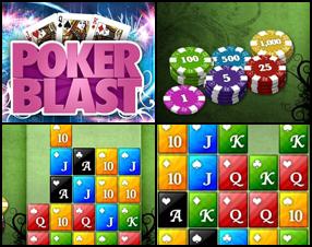 Slidini blokus ar pokera vērtībām uz tiem, lai saveidotu kopā 3 vai vairāk vienas zīmes vai izveidotu pokera kombinācijas. Klikšķini, lai samainītu vietām blokus pa labi vai kreisi un izveidotu rindas no pokera kombinācijām pa vertikāli vai horizontāli. Izmanto bumbu, lai aizvāktu kādu bloku. Spied bultu uz leju, lai piebremzētu laiku.