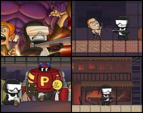 Šajā spēlē tu vadi Newgrounds varoni. Tavs uzdevums ir skraidīt pa visiem līmeņiem un slepkavot sliktos puišus. Atrodi jaunus ieročus, pelni uzlabojumus un daudz citu lietu. Izmanto bultiņas kustībai. Izmanto A S D cīņai, lekšanai un šaušanai.